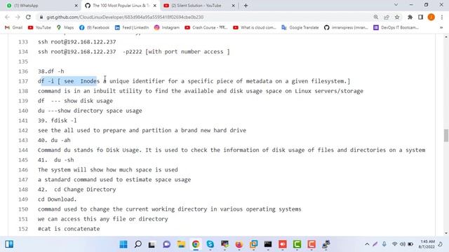 The 100 Most Popular Linux & Terminal Commands Full Course for Beginners || Devops linux command смотреть онлайн