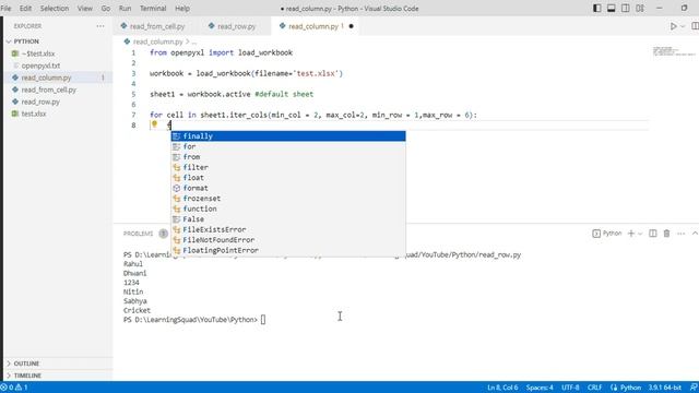 Read Column Data using Python | Tutorial - 3 | Excel Automation | openpyxl | Excel | Python смотреть онлайн