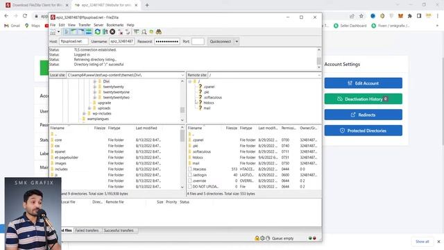 Upload files on server with Filezilla Wordpress Class 17 смотреть онлайн