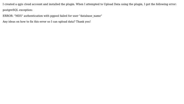 GIS: How to solve postgreSQL error when using QGIS Cloud plugin? смотреть онлайн