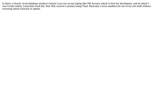 Oracle local database product (like MS Access) смотреть онлайн