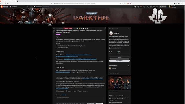 DT Armoury Exchange extension - Warhammer 40k Darktide смотреть онлайн