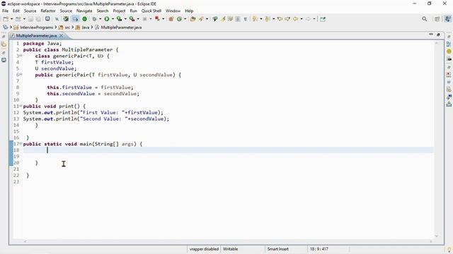 Java Tutorial: Java Program to demonstrate Multiple Type Parameters In Java Generics смотреть онлайн