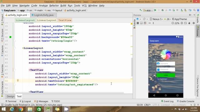 Create Login And Registration Screen In Android Using SQLite | App Development Tutorial- Part 1 смотреть онлайн