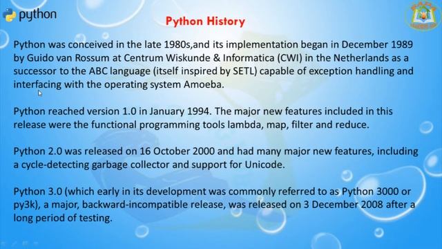 Lesson - 03 : Python3 - Python History And Python Version смотреть онлайн
