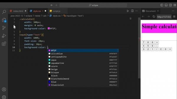 Design a simple Calculator using HTML ,CSS and JAVA SCRIPT || VS CODE