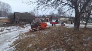 Жёсткий тест драйв гусеничного мотоблока НЕВА мб 2 и Самодельный снегоход.