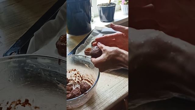 шоколадное печенье с грецким орехом