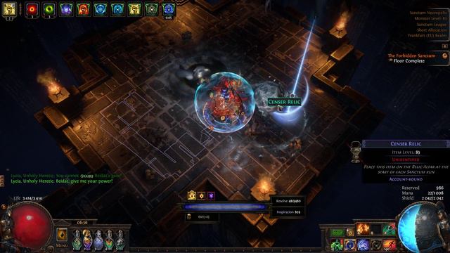 Path of Exile 3.20 EK Ignite Elementalist - T16 Forbidden Sanctum Final Boss смотреть онлайн