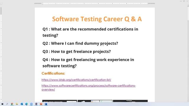 Software Testing Career Q & A | Certifications | Projects | Freelancing Jobs & Experience смотреть онлайн