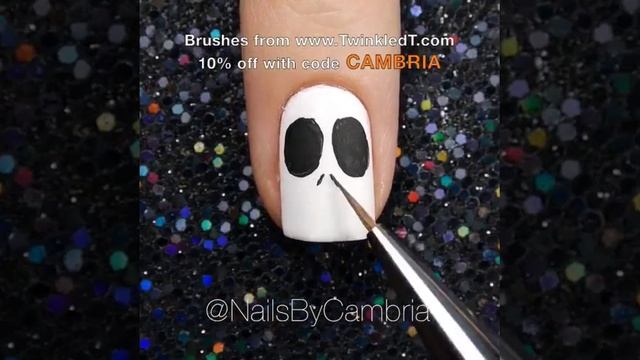 Дизайн ногтей: маникюр к Хэллоуину! | Halloween Nail art design: Nightmare Before Christmas смотреть онлайн