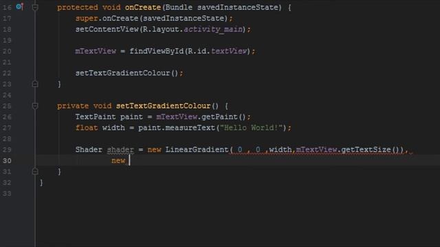 Gradient coloured text view in Android studio смотреть онлайн
