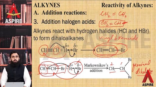 Lec #26, Chemistry 2nd Year, Fsc, Reactivity Of Alkynes, aspire online classes смотреть онлайн