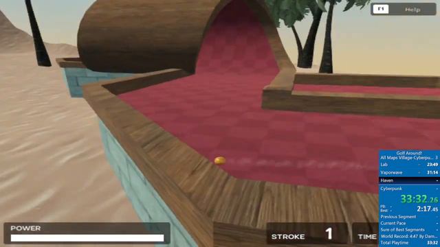 Golf Around! Speedrun 1:07:05 All Maps Village-Cyberpunk World Record смотреть онлайн