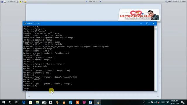 Python 3.7 full Tutorial in Hindi Chapter - 06 ( Data Types) смотреть онлайн