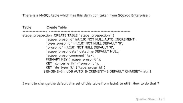MySQL : How to change the default charset of a MySQL table? смотреть онлайн