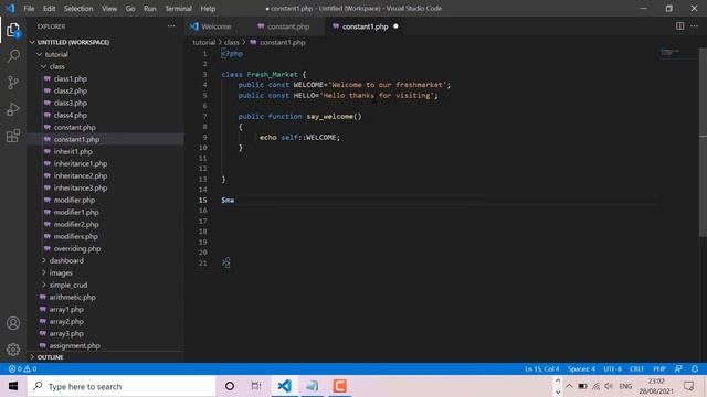 09-OOP PHP CLASS CONSTANT смотреть онлайн