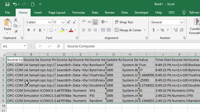 OPC Expert - Export OPC Items To Excel