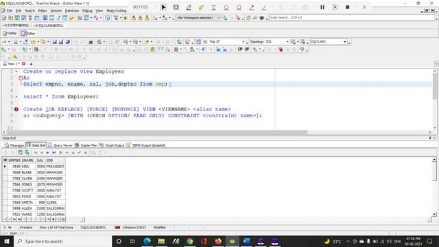 SQL Class 21 in Telugu / VIEWs/ Simple View/ Complex View смотреть онлайн