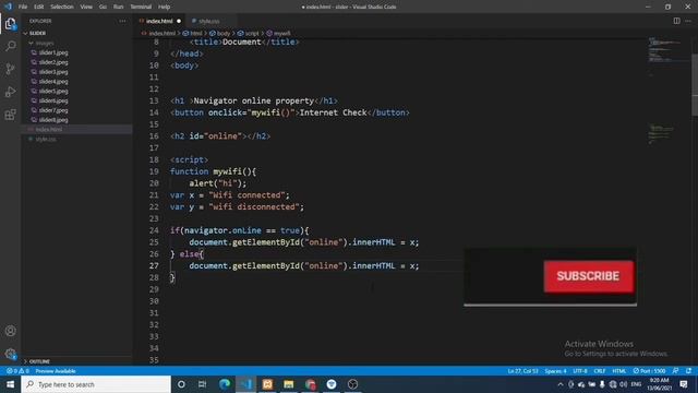 javascript navigator online property bangla tutorials . смотреть онлайн