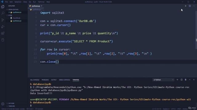 Display data from DB Table in Python programming@91 смотреть онлайн
