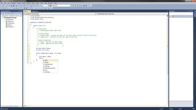 C# LinkedList Tutorial - 2 - Implement the Node смотреть онлайн