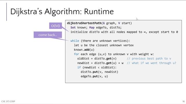 [CSE 373 SP23] Walkthrough of Dijkstra's Algorithm Pseudocode (P4 companion) смотреть онлайн