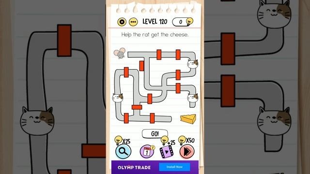 help the rat get the cheese level 120: Brain Test смотреть онлайн