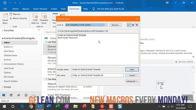 Outlook Save Email as Email Template | VBA Macro #12 смотреть онлайн