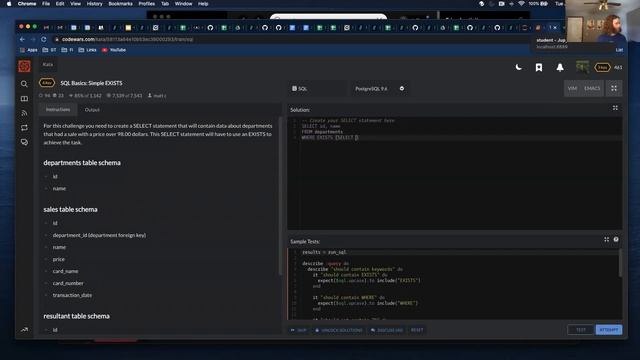 SQL Basics: Simple EXISTS - CodeWars Solution смотреть онлайн