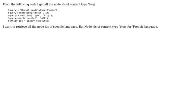 Drupal: Programatically get a list of node ids of a content type for a specified language смотреть онлайн