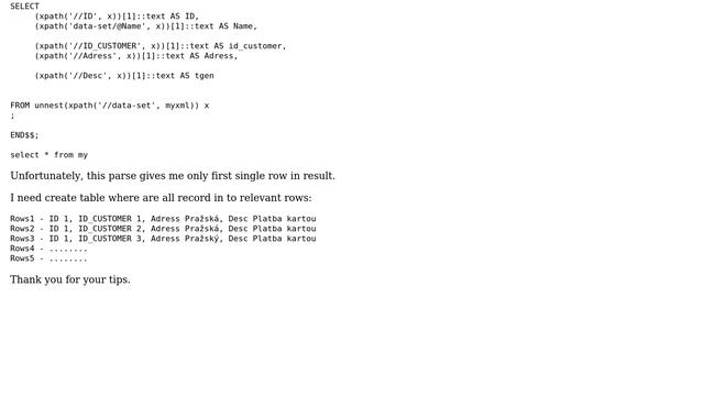 Databases: xml parse in postgresSQL смотреть онлайн