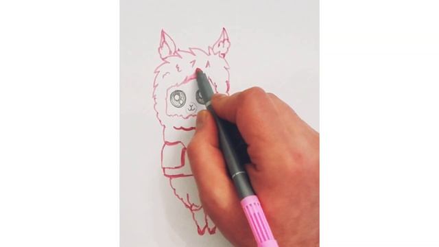 Lama Zeichnen und Malen- How to Draw a LIama Sketch Step by Step- Simple LIama drawing смотреть онлайн