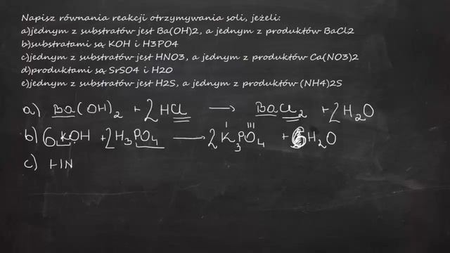 Napisz równania otrzymywania soli, jeżeli a) jednym z substratów jest Ba(OH)2, a jednym z produktów смотреть онлайн