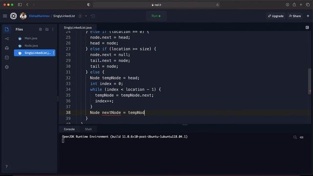 Linked List Insertion method Implementation in Java смотреть онлайн