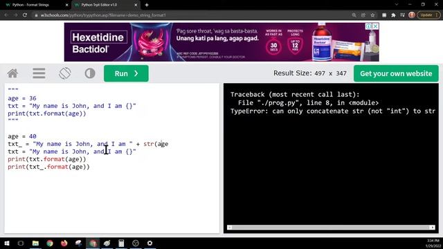W3schools Python Format Strings смотреть онлайн