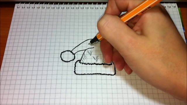 Простые рисунки #159 Шапка деда Мороза =) смотреть онлайн