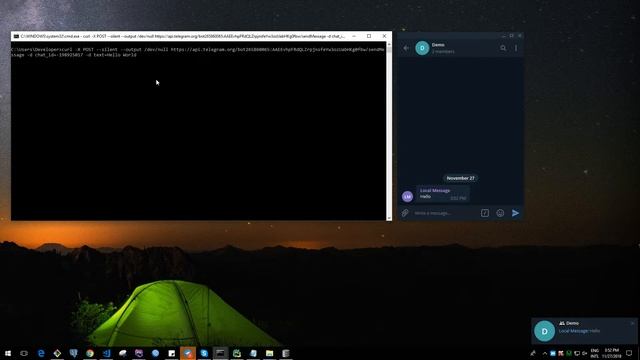 Send telegram message from command prompt using curl to telegram group using telegram bot смотреть онлайн