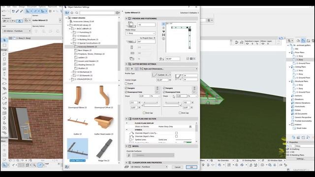 Gutters and Downspouts in Archicad - Tutorial смотреть онлайн