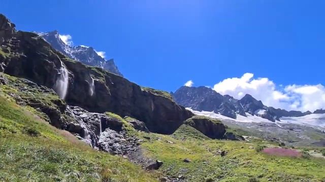 Поход на Домбай-Ульген. Водопады и ледник. смотреть онлайн