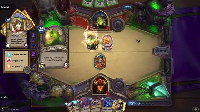 Hearthstone Curse of Naxxramas - Heroic Loatheb смотреть онлайн