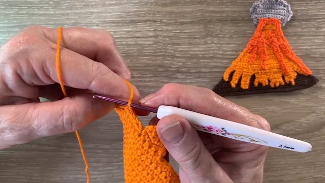 Crochet Volcano Tutorial - Crochet Applique Tutorial