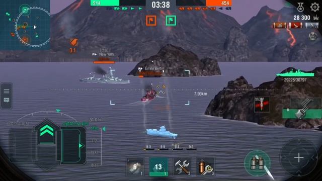 WOWS Blitz Asymmetric Battle ITALY 7tier Zara game play смотреть онлайн