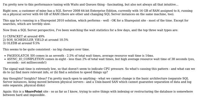 Databases: Attempting to tune a Sharepoint site using SQL Server Waits and Queues смотреть онлайн
