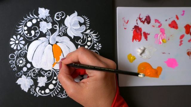 Pumpkin Season ? Folk Art Tutorial ? Ukrainian Petrykivka Style смотреть онлайн