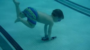 3yo William Diving down to get his 'Toypedo' torpedo