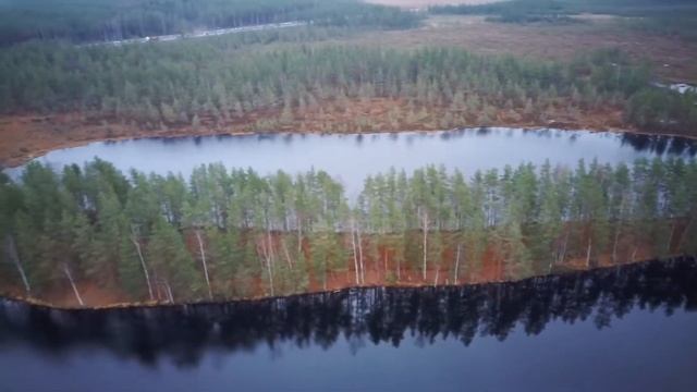 Подгорные озёра (Taasionlammet). Съёмка с квадрокоптера (Лейпясуо, ноябрь) смотреть онлайн