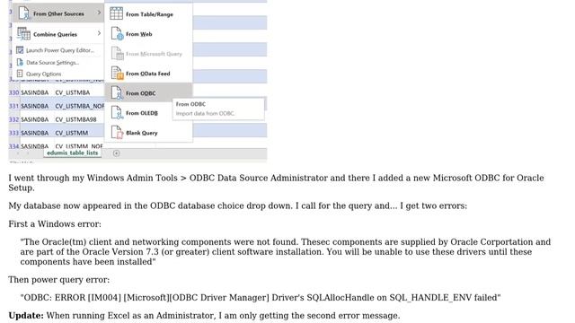 Cannot connect to Oracle Database with Power Query смотреть онлайн