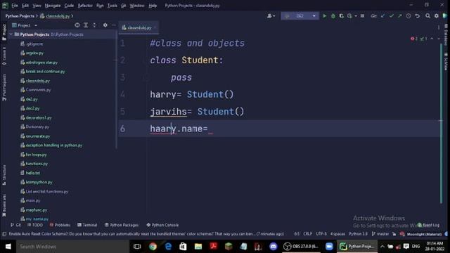 Day 8 - I learnt Class, objects, instances in python (tapping in OOPS i guess) смотреть онлайн