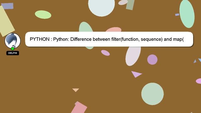PYTHON : Python: Difference between filter(function, sequence) and map(function, sequence) смотреть онлайн